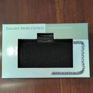 Jessica McClintock Black Mesh Clutch